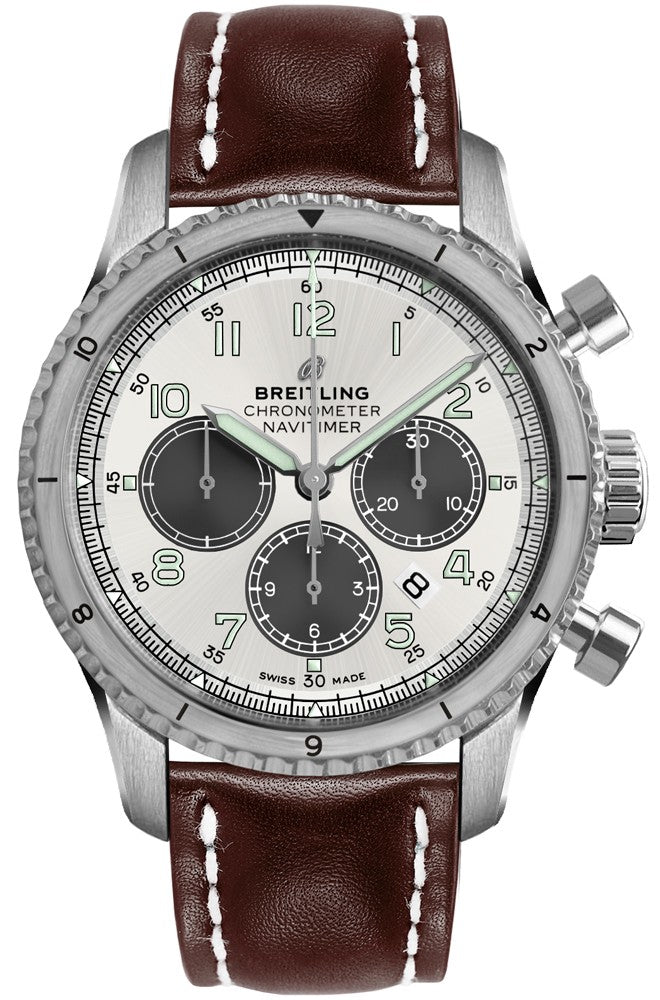 Breitling Navitimer Aviator 8 Silver Dial Men's Watch AB01171A1G1X1