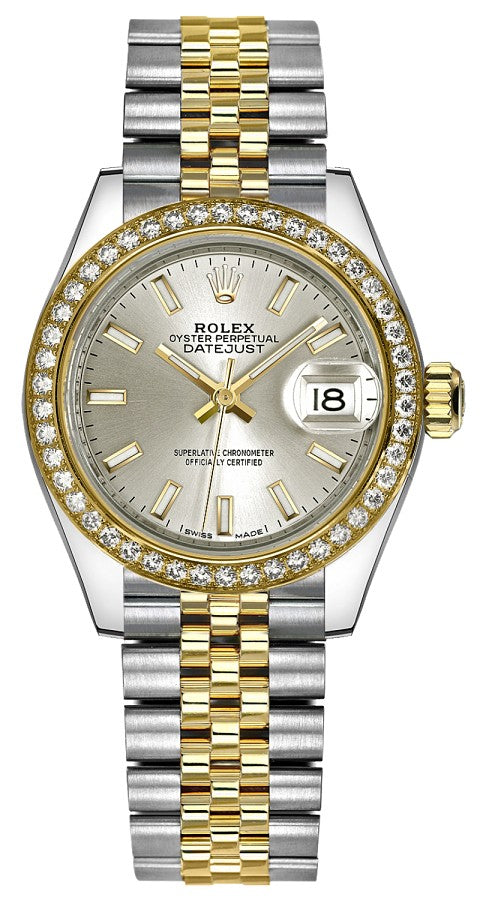 Rolex Lady-Datejust 28 Silver Dial Jubilee Bracelet Watch 279383RBR-0017