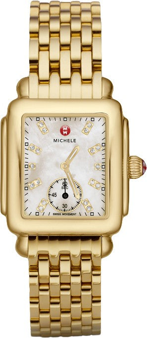 Michele Deco Mid Gold Diamond Dial Women's Watch MWW06V000004