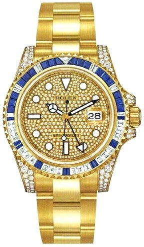 Rolex GMT-Master II Diamond Gold Watch 116758SAPV