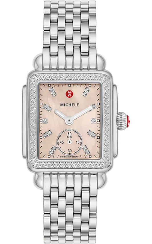 Michele Deco Mid Stainless Steel Diamonds Women's Watch MWW06V000131