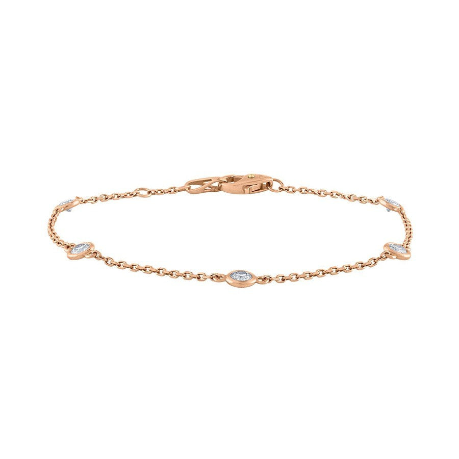 Diamond by the Yard Bracelet, 0.32 Carat on Solid 14k Rose Gold