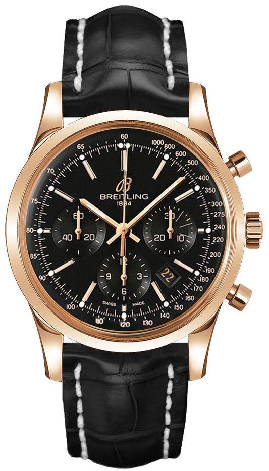 Breitling Transocean Chronograph Solid 18k Rose Gold Men's Watch RB015212/BB16-743P