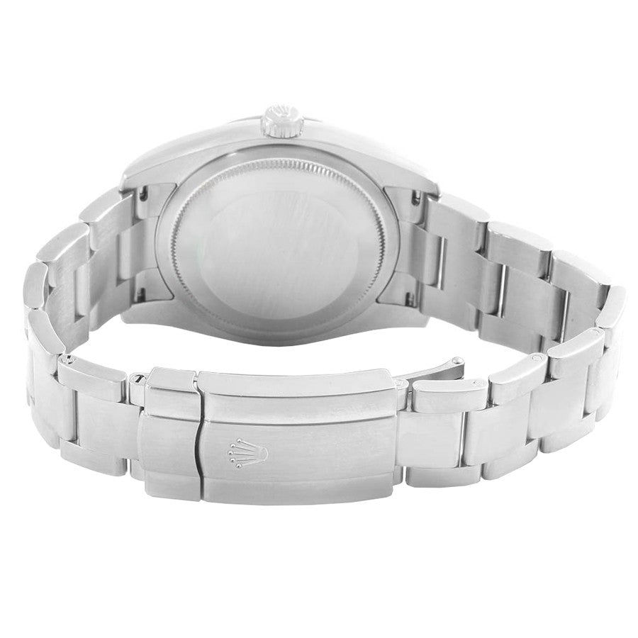 Rolex Oyster Perpetual 36 Blue Dial White Gold Bezel Watch 116034