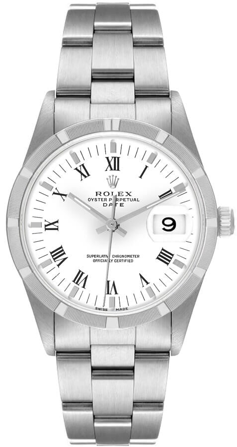 Rolex Oyster Perpetual Date White Dial Automatic Women's Watch 15210