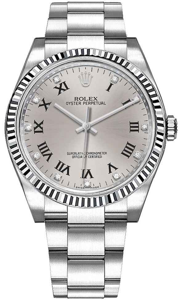 Rolex Oyster Perpetual 36 Silver Dial Watch 116034