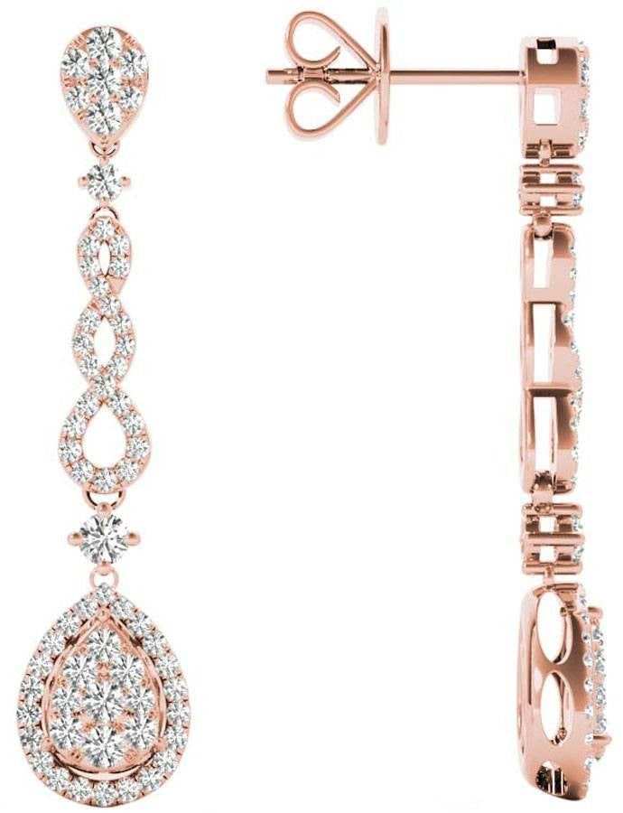 Diamond Earrings, .58 Carat Diamonds on 18k Rose Gold E20251R