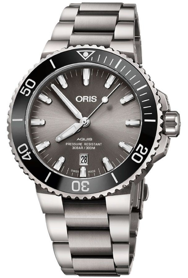 Oris Aquis Titanium Date Grey Dial Men's Watch 73377307153MB