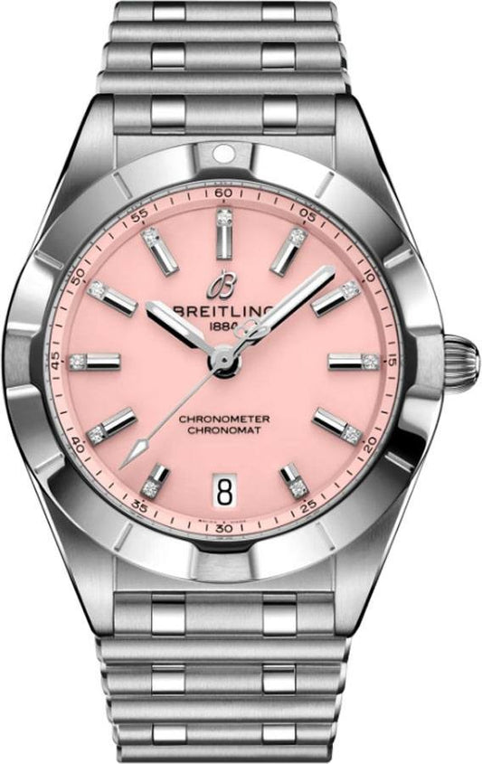 Breitling Chronomat 32 Pink Dial Quartz Women's Watch A77310101K1A1