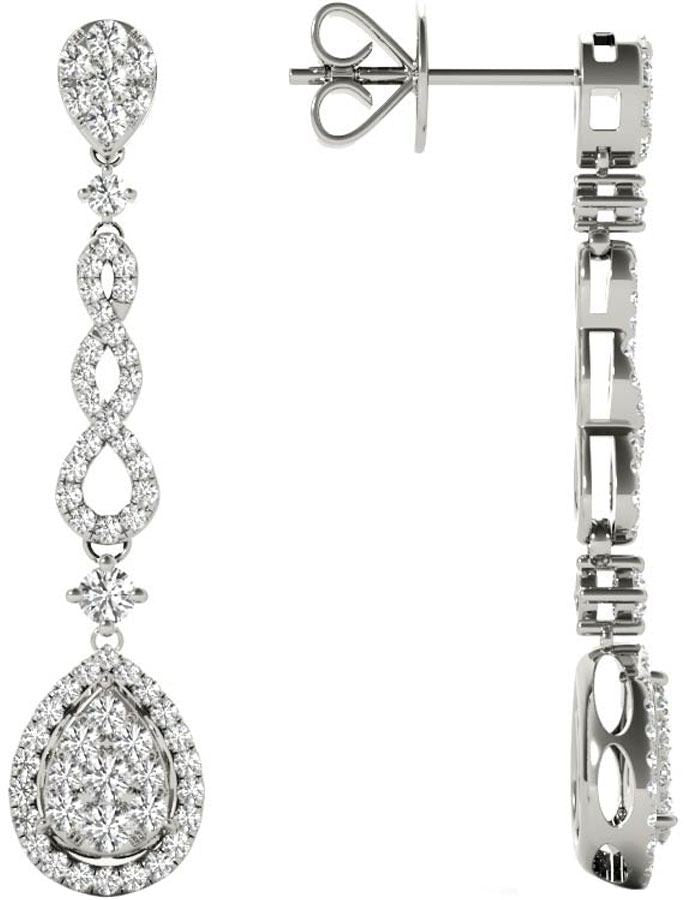 Diamond Earrings, .58 Carat Diamonds on Solid 18k White Gold E20251W