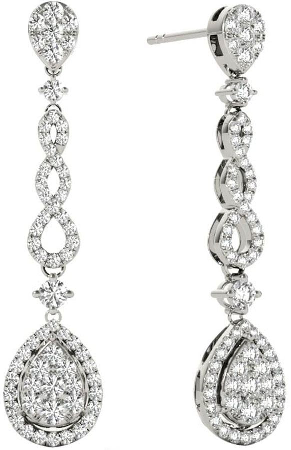 Diamond Earrings, .58 Carat Diamonds on Solid 18k White Gold E20251W