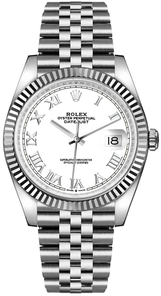 Rolex Datejust 36 White Dial Roman Numerals Watch 126234-0025