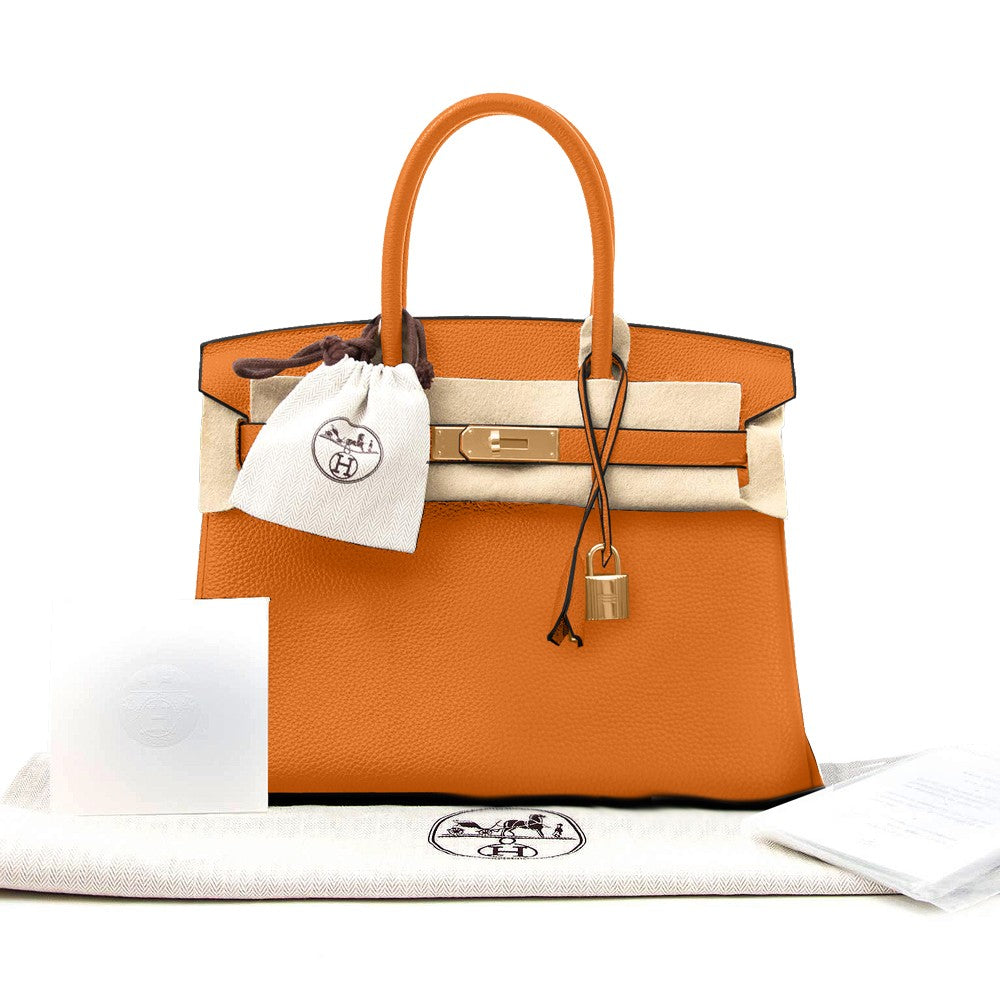 Hermes Birkin Bag Togo Orange 30 Women's Handbag