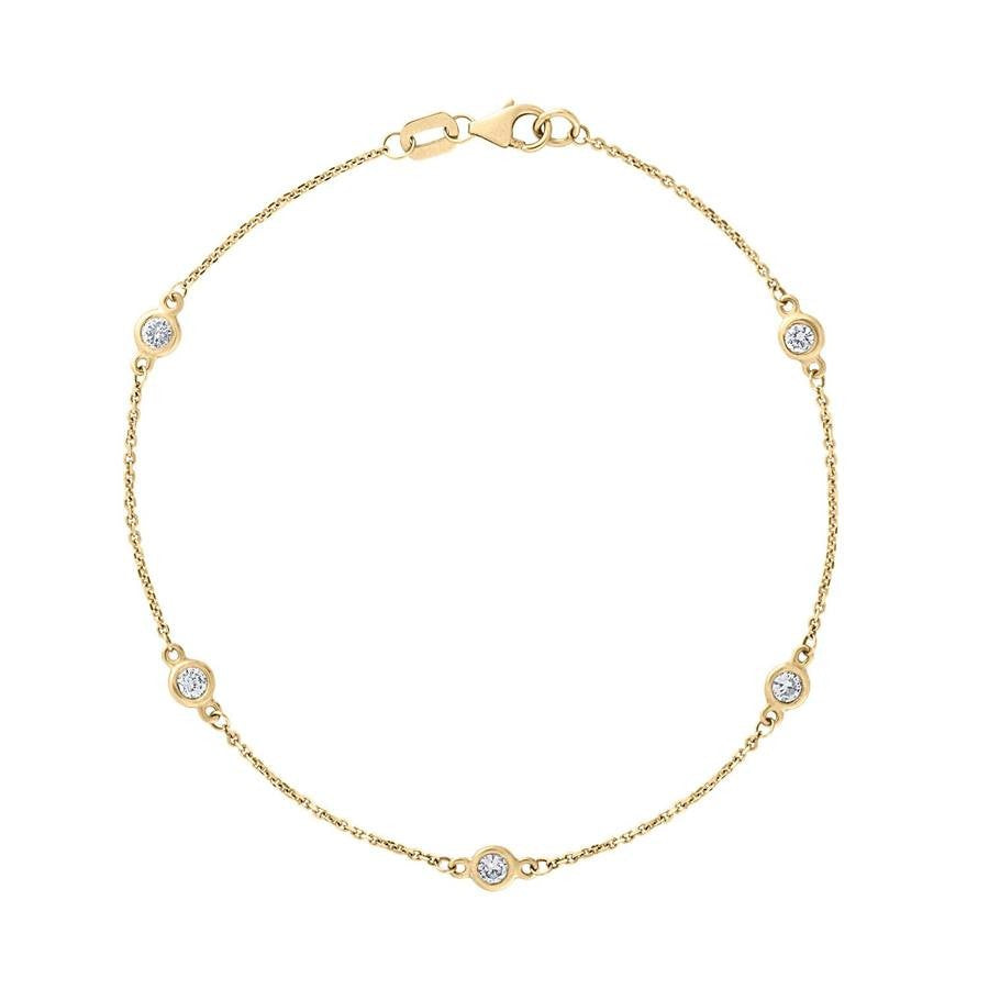 Diamond by the Yard Bracelet, 0.32 Carat on 14k Yellow Gold