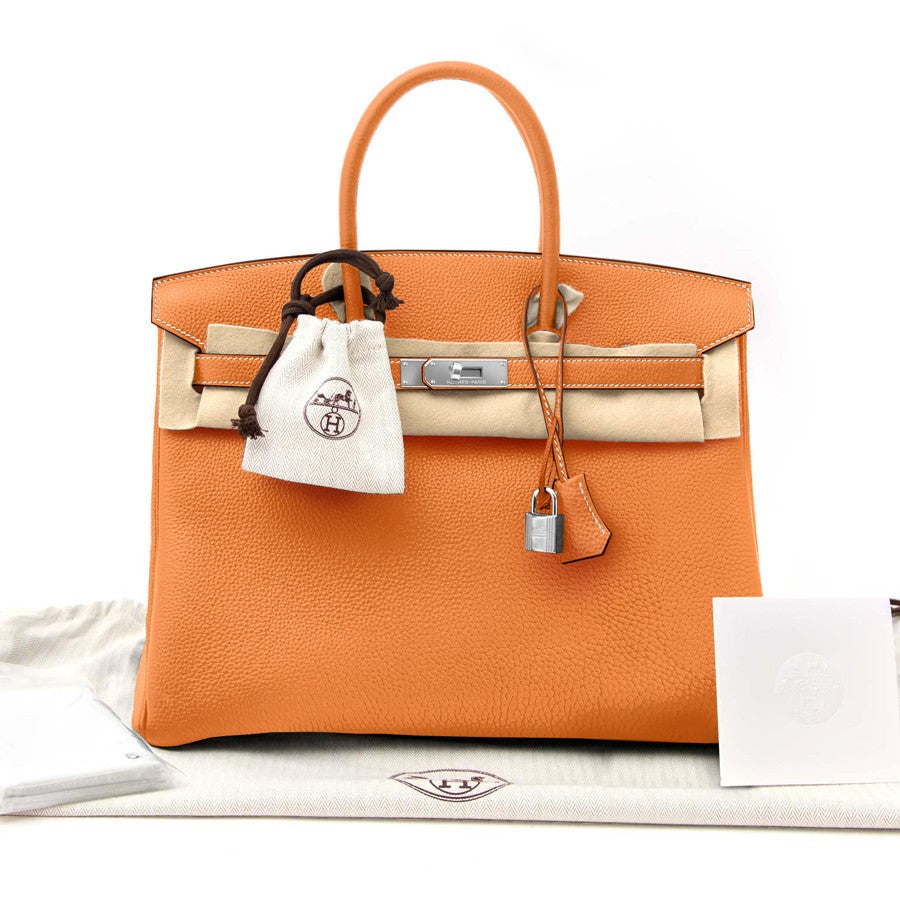 Hermes Birkin Bag 35 Togo Orange Women's Handbag