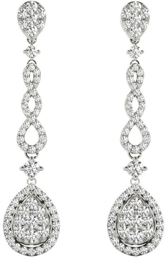 Diamond Earrings, .58 Carat Diamonds on Solid 18k White Gold E20251W