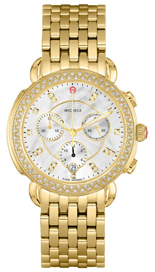 Michele Sidney Gold Diamonds Women's Watch MWW30A000008