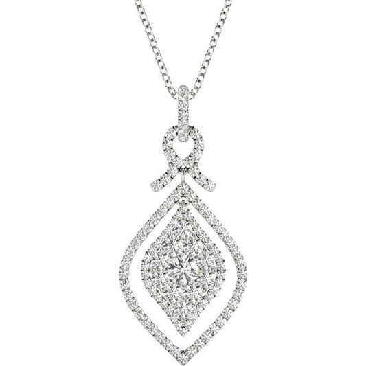 Diamond Pendant, .95 Carat on Solid 18k White Gold P21955W