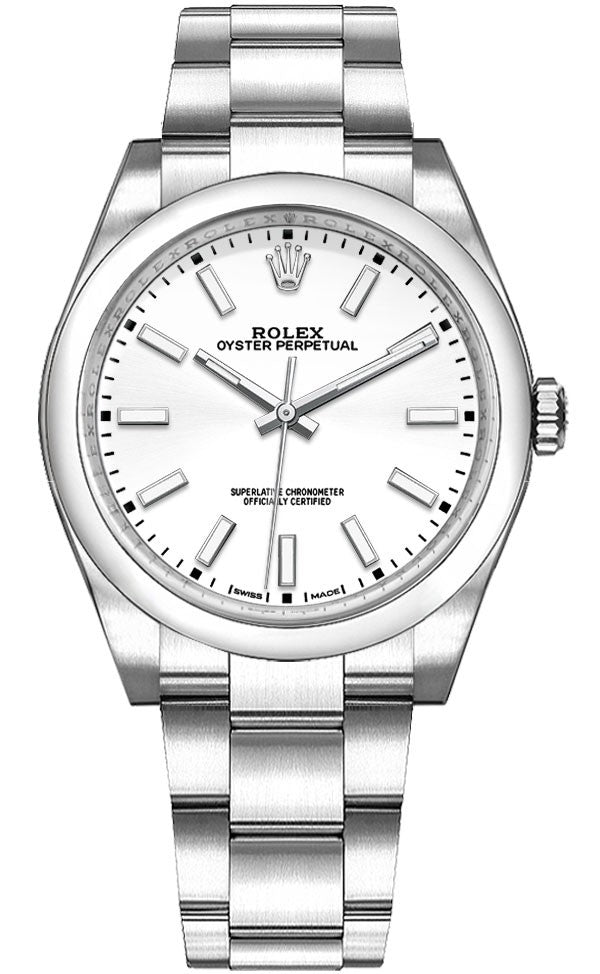 Rolex Oyster Perpetual 34 White Dial Women's Watch 114200-0024