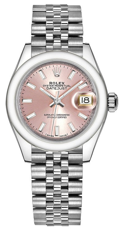 Rolex Lady-Datejust 28 Pink Dial Jubilee Bracelet Watch 279160-0001