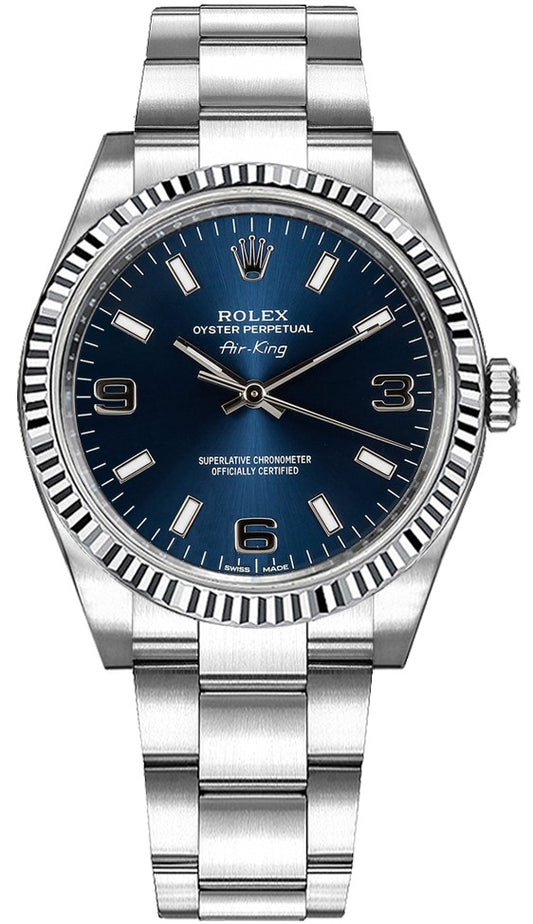 Rolex Oyster Perpetual Air-King Blue Dial Women's Watch 114234
