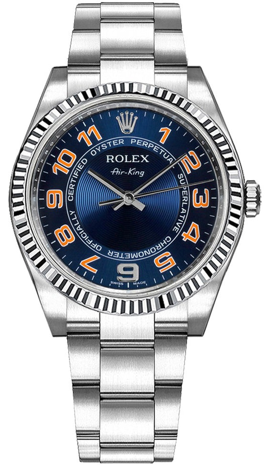 Rolex Oyster Perpetual Air-King Blue Dial Women's Watch 114234