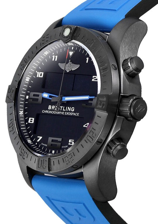 Breitling Exospace B55 Black Titanium Blue Strap Men's Watch VB5510H21B1S1