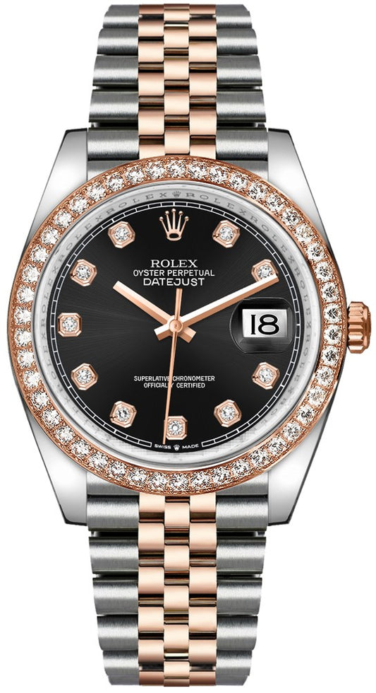 Rolex Datejust 36 Diamond Everose Gold Women's Watch 126281RBR-0007