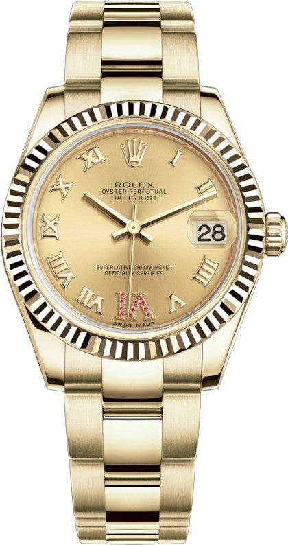 Rolex Datejust 31 Solid Yellow Gold Women's Watch 178278-0133