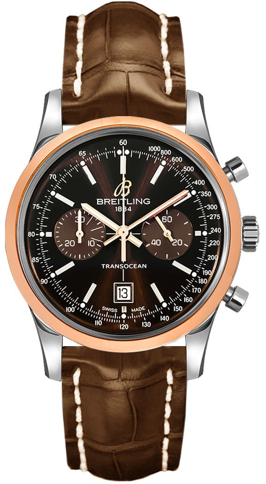 Breitling Transocean Chronograph 38 Brown Dial Men's Watch U4131012/Q600-725P