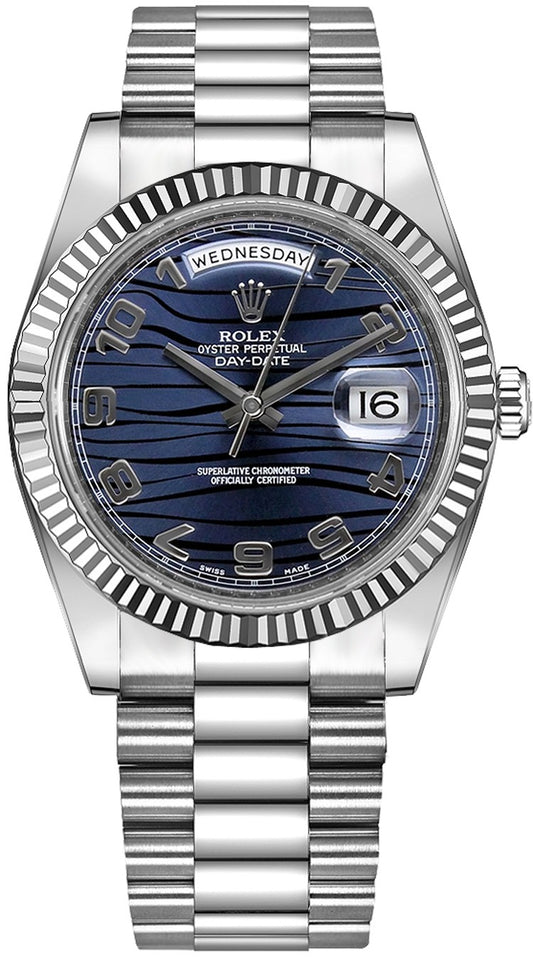 Rolex Day-Date 41 Wave Blue Dial Watch 218239
