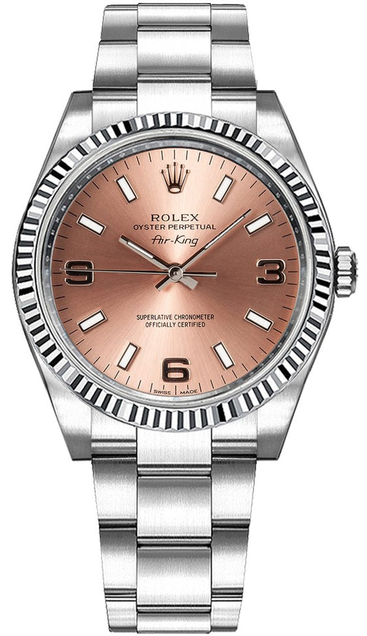 Rolex Oyster Perpetual Air-King Pink Dial Women's Watch 114234