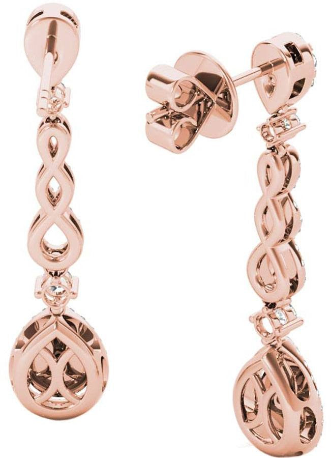 Diamond Earrings, .58 Carat Diamonds on 18k Rose Gold E20251R