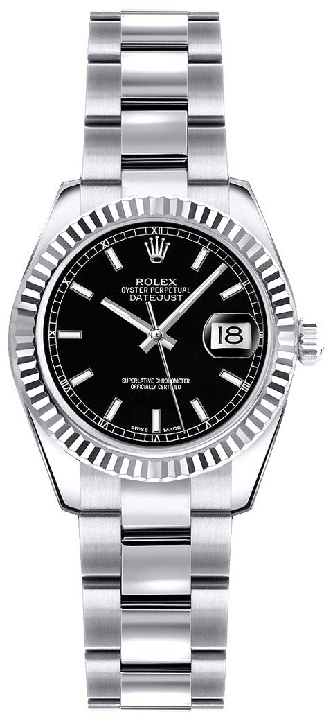 Rolex Lady-Datejust 26 Black Dial Watch 179179