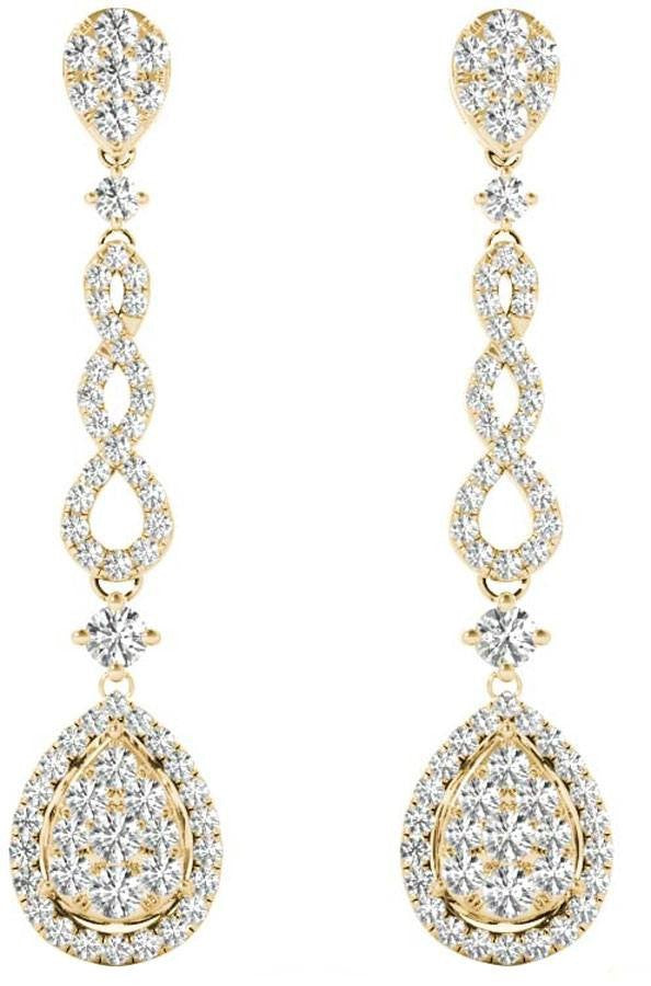 Diamond Earrings, .58 Carat Diamonds on Solid 18k Yellow Gold E20251Y