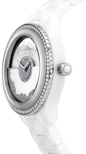 Christian Dior VIII Grand Bal White Ceramic Diamond Women's Watch CD124BE4C002