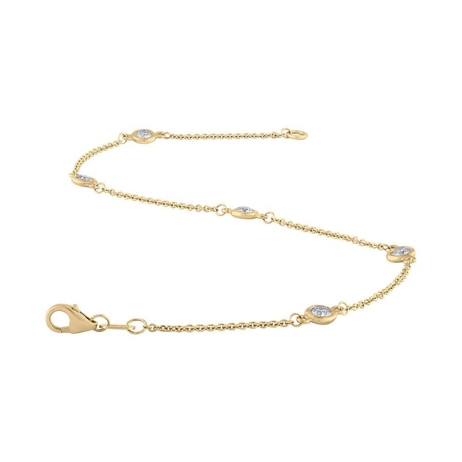 Diamond by the Yard Bracelet, 0.32 Carat on 14k Yellow Gold