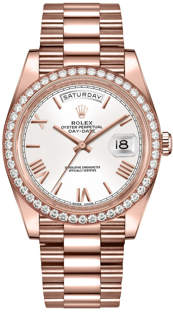 Rolex Day-Date 40 White Dial Men's Luxury Watch 228345RBR-0012
