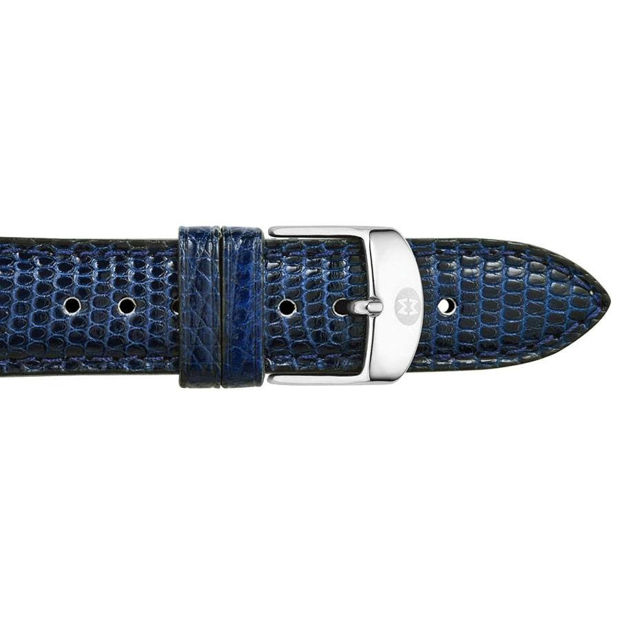 Michele 18mm Navy Lizard Strap MS18AA030400