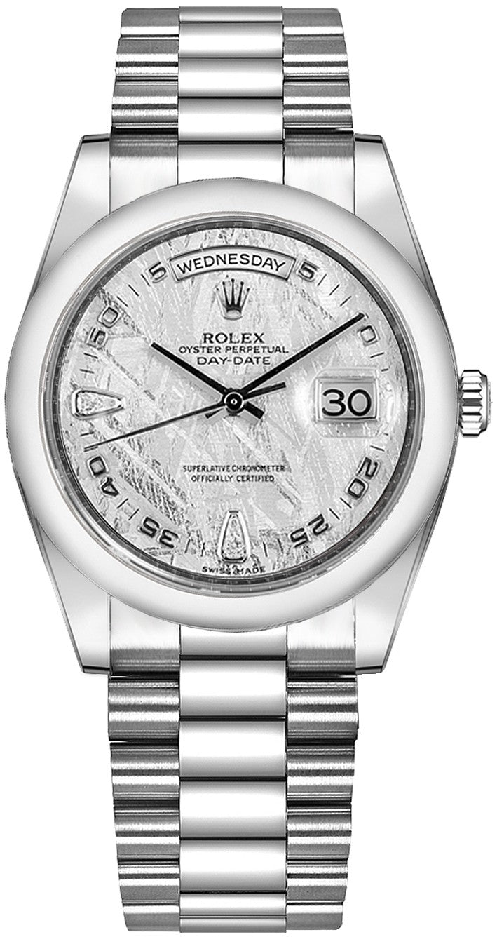 Rolex Day-Date 36 Domed Bezel Platinum Watch 118206