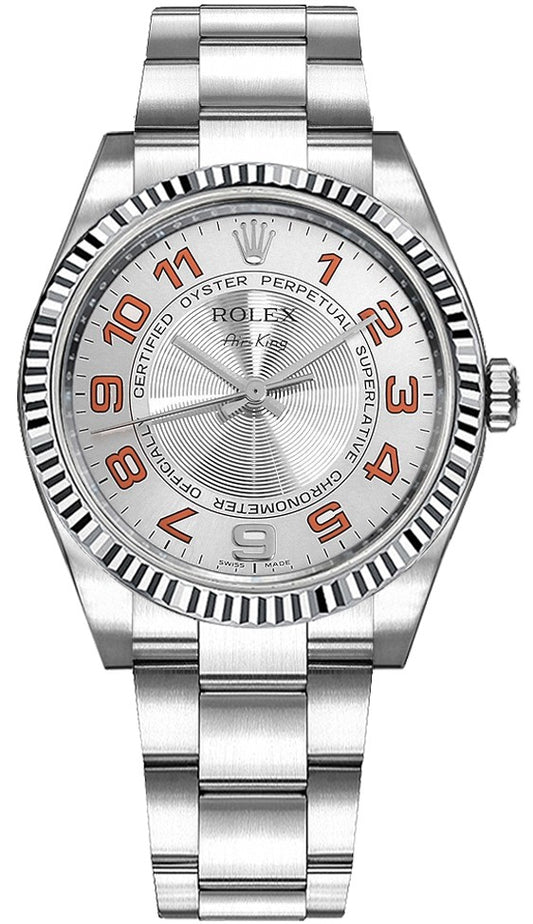 Rolex Oyster Perpetual Air-King Silver Dial Luxury Watch 114234