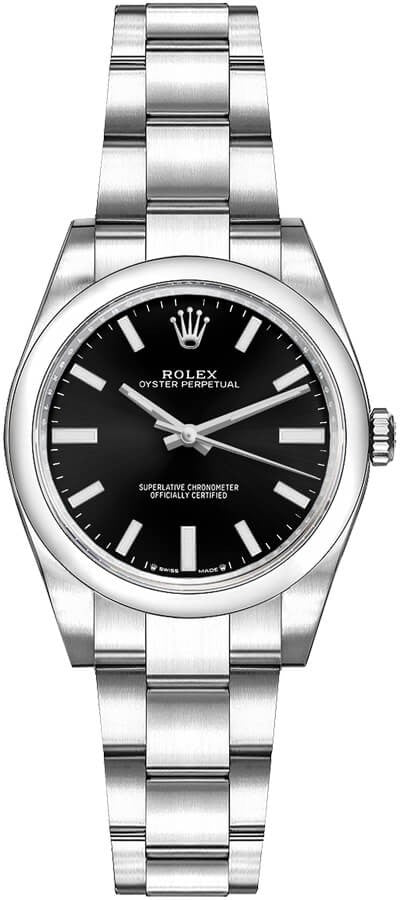 Rolex Oyster Perpetual 28 Black Dial Women's Watch 276200-0002