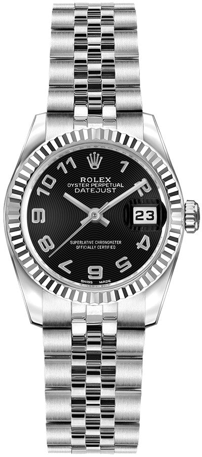 Rolex Lady-Datejust 26 Black Dial Watch 179174