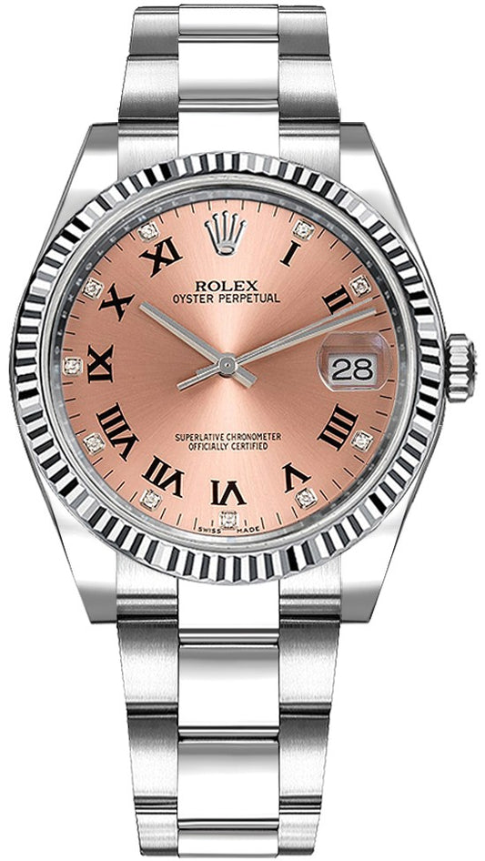 Rolex Oyster Perpetual Date 34 Pink Dial Women's Watch 115234