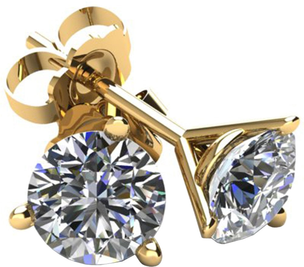 .50 TCW Diamond Stud Yellow Gold Earrings 3ME50YG