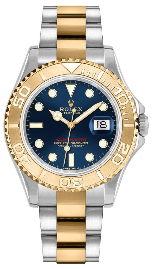 Rolex Yacht-Master 35 Blue Dial Steel & Gold Watch 168623