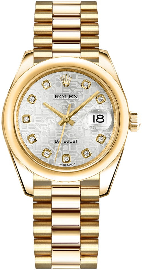 Rolex Datejust 31 Silver Dial Gold Women's Watch 178248-0031
