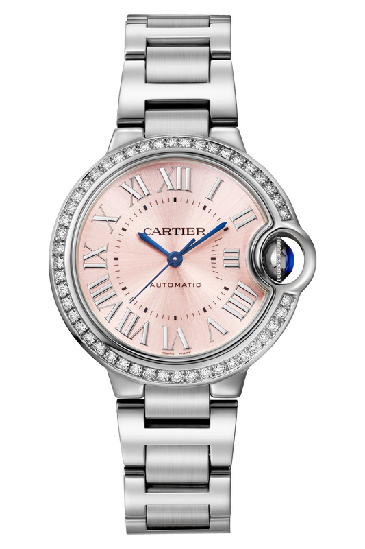 Cartier Ballon Bleu Pink Roman Dial Ladies Watch W4BB0037