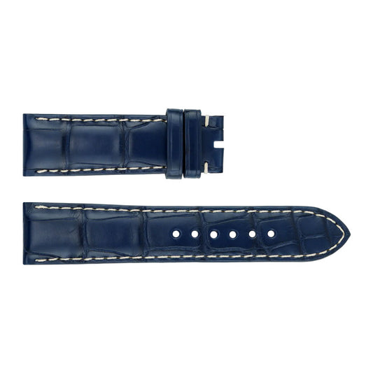 Breitling 20mm Inlet Blue Leather OEM Watch Strap with Pattern 1015P