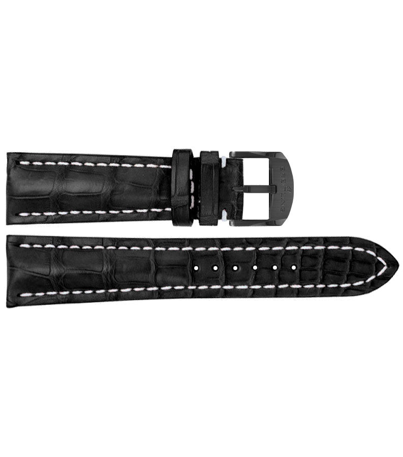 Breitling 20mm Black OEM Leather Watch Strap 1020P